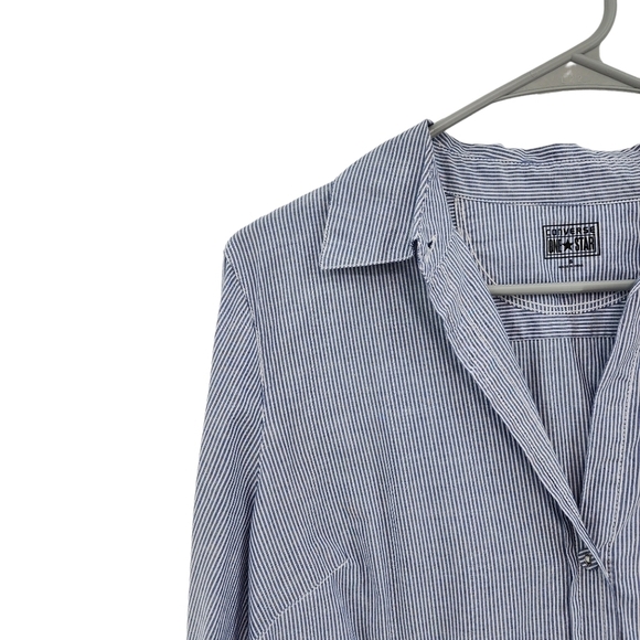 Converse One Star Women's Cotton Stripes Button Front Pocket Shirt - S - Picture 2 of 7